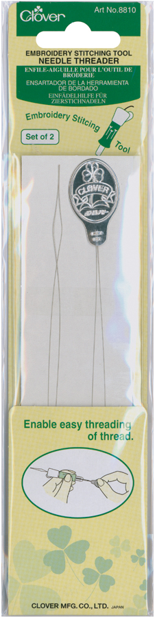 Clover Embroidery Stitching Tool Needle Threaders-2/Pkg